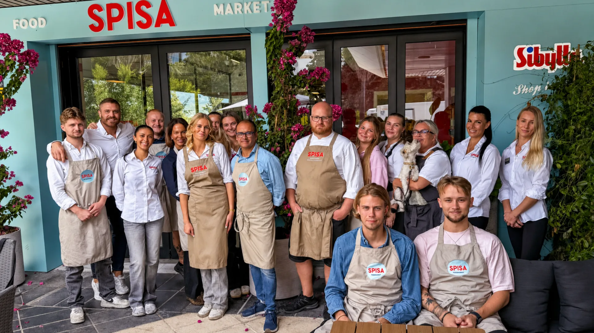 The Spisa Food Market team outside the Marbella store