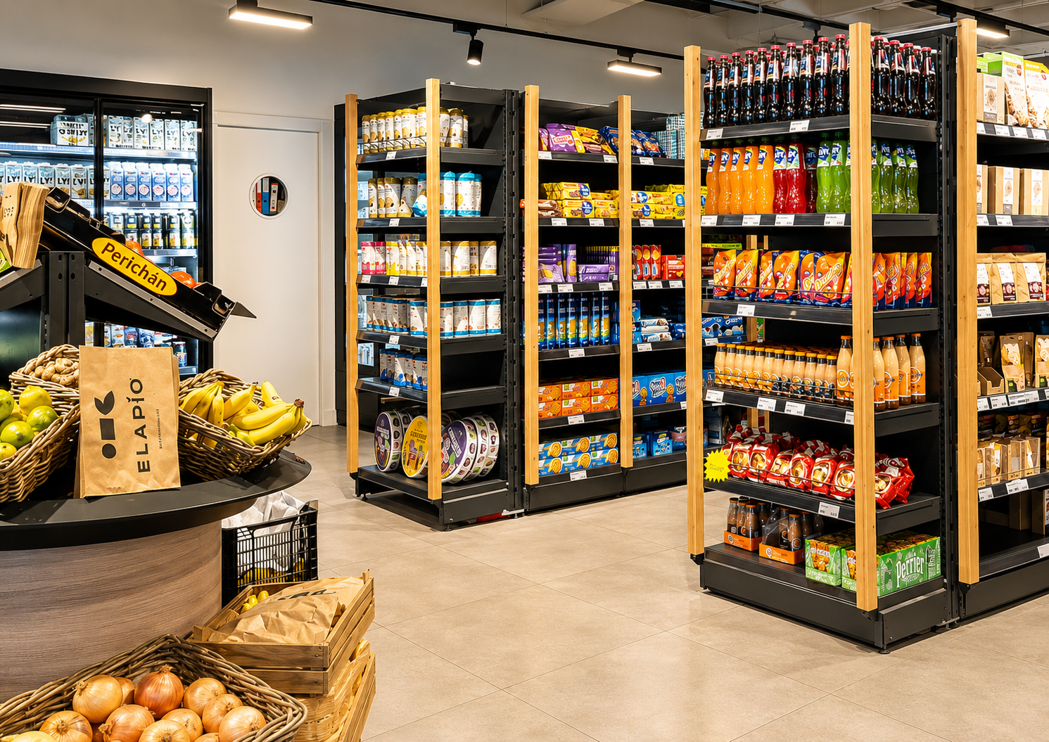Scandinavian grocery aisles at Spisa Foodmarket Marbella